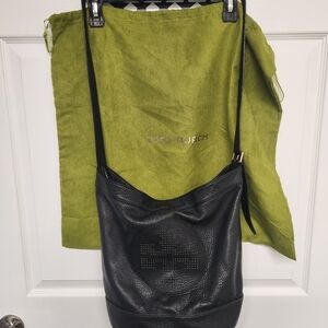 Tory Burch Black Pebbled Leather Shoulder Bag w/ Dust Bag